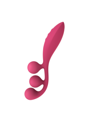 Vibromasseur triple stimulation flexible, anal, vaginale, clitoridienne Tri Ball rouge USB Satisfyer - CC597817